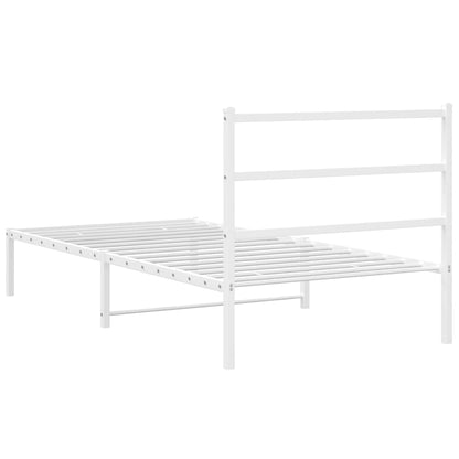 Bettgestell mit Kopfteil Metall Weiß 107x203 cm - Pazzar.ch