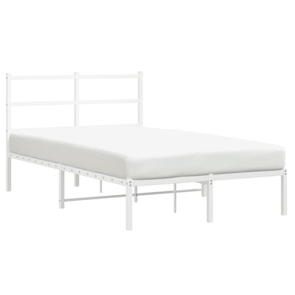 Bettgestell mit Kopfteil Metall Weiß 120x190 cm - Pazzar.ch