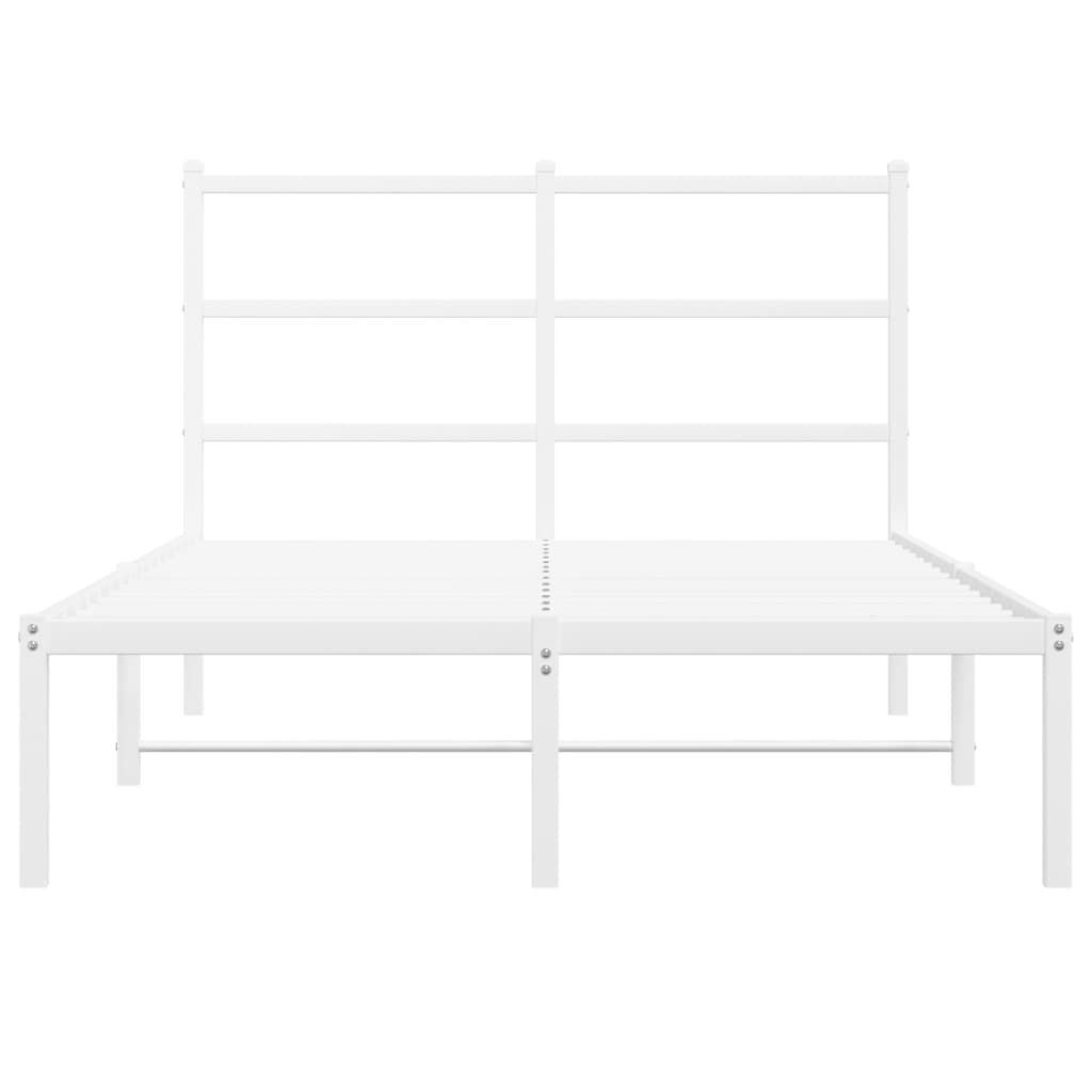 Bettgestell mit Kopfteil Metall Weiß 120x190 cm - Pazzar.ch