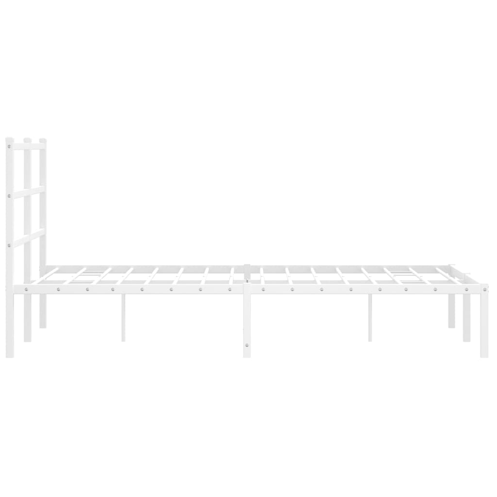 Bettgestell mit Kopfteil Metall Weiß 120x190 cm - Pazzar.ch