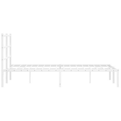 Bettgestell mit Kopfteil Metall Weiß 120x190 cm - Pazzar.ch