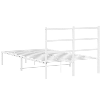 Bettgestell mit Kopfteil Metall Weiß 120x190 cm - Pazzar.ch