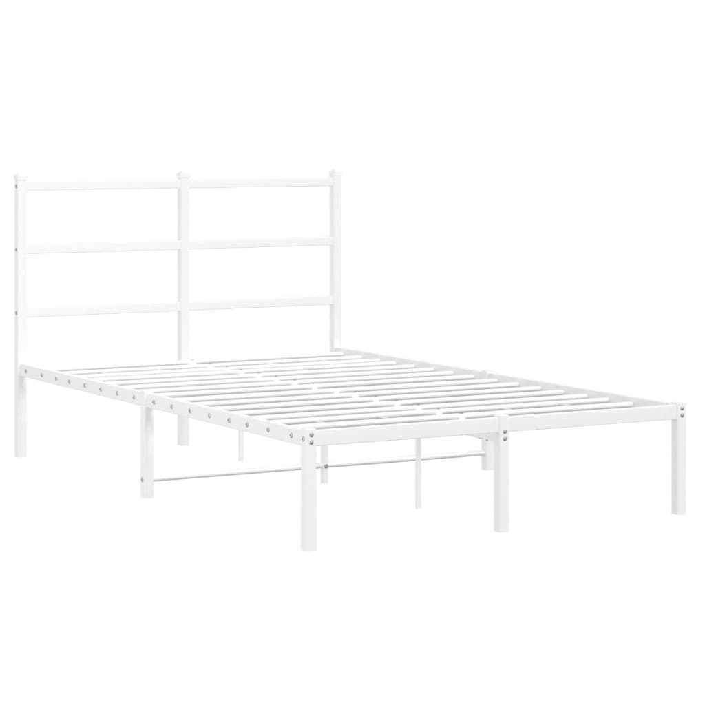 Bettgestell mit Kopfteil Metall Weiß 120x200 cm - Pazzar.ch