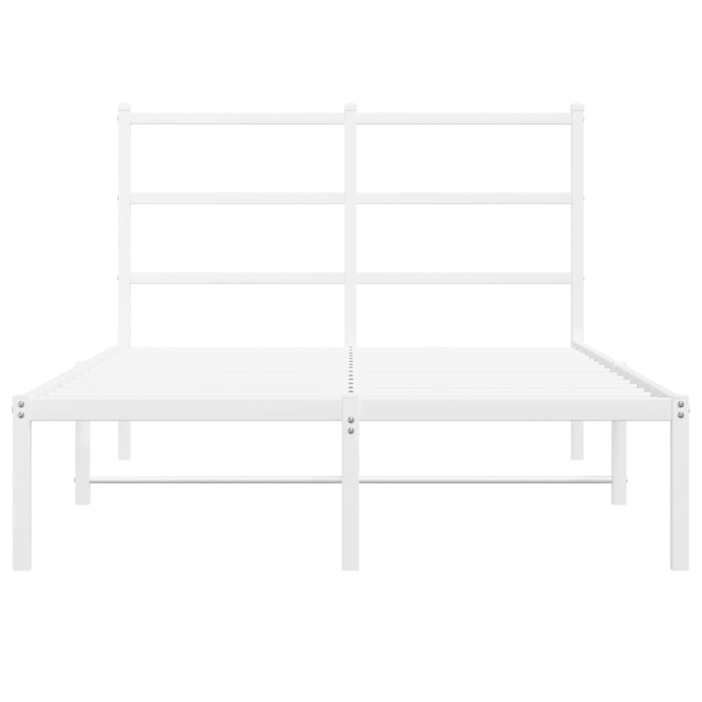 Bettgestell mit Kopfteil Metall Weiß 120x200 cm - Pazzar.ch