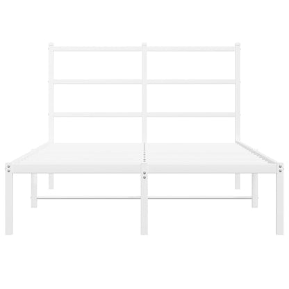 Bettgestell mit Kopfteil Metall Weiß 120x200 cm - Pazzar.ch