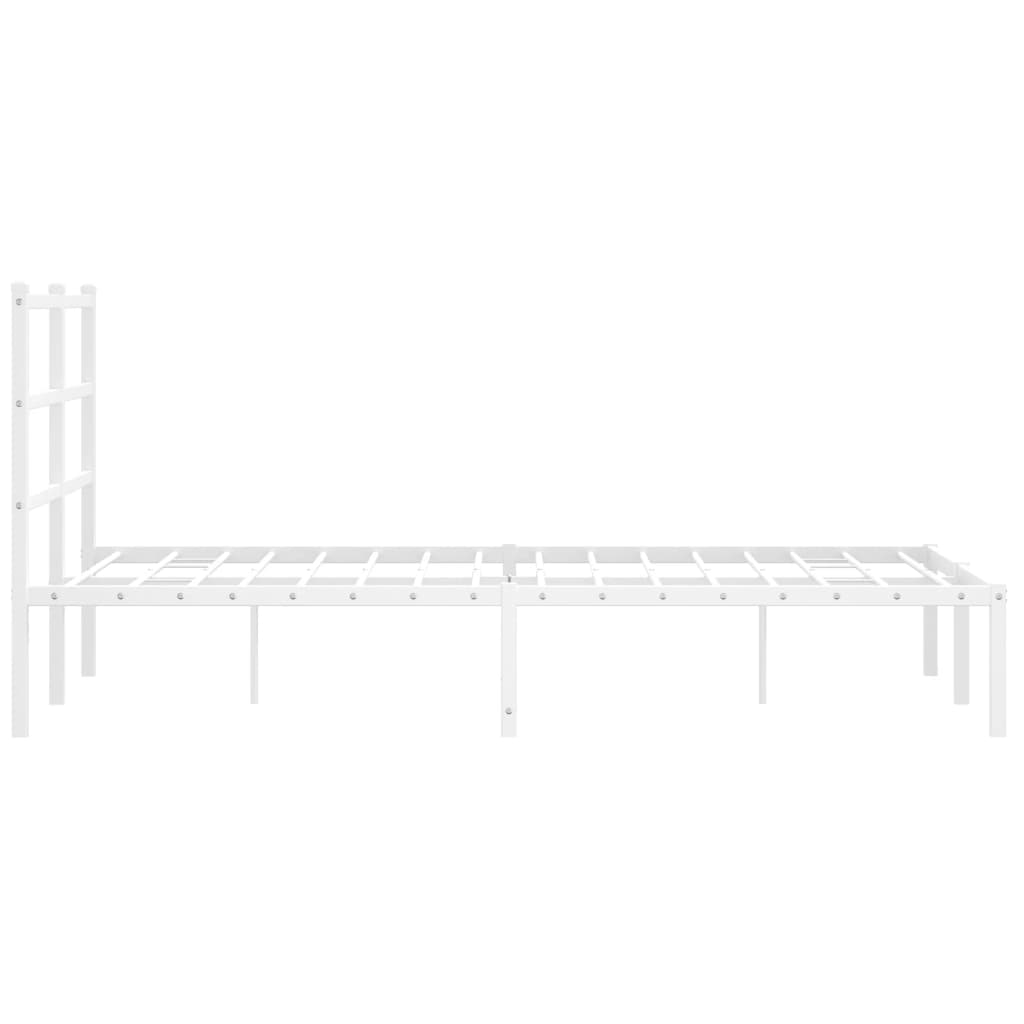 Bettgestell mit Kopfteil Metall Weiß 120x200 cm - Pazzar.ch