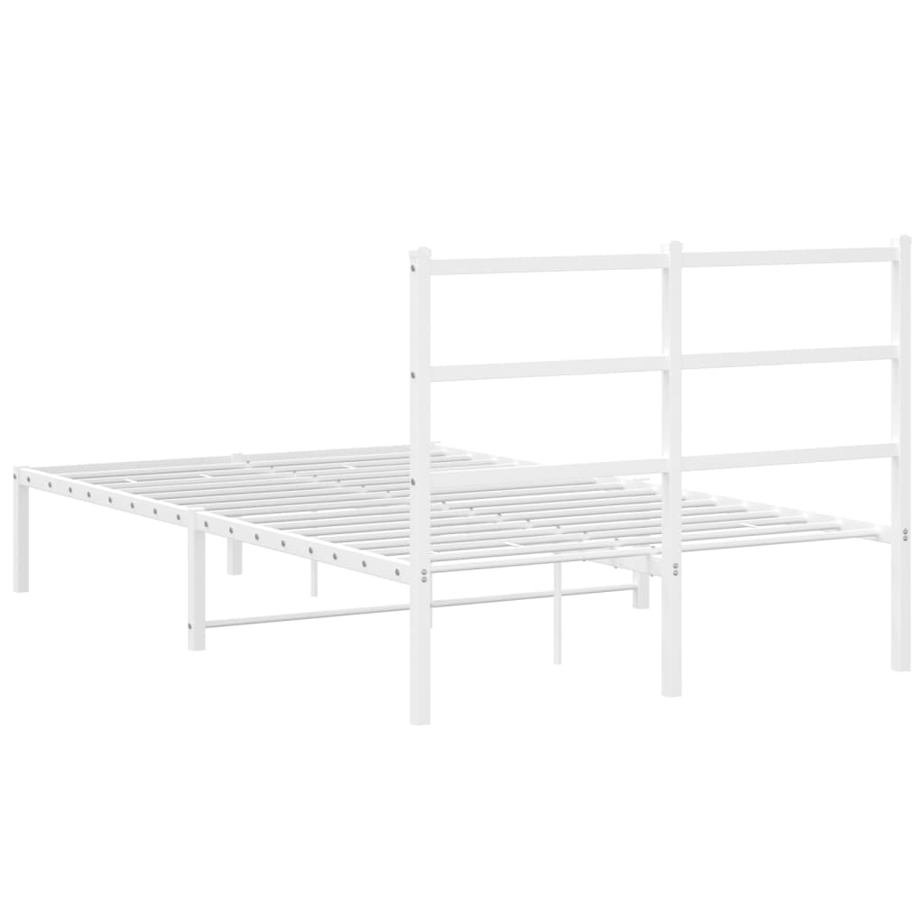 Bettgestell mit Kopfteil Metall Weiß 120x200 cm - Pazzar.ch