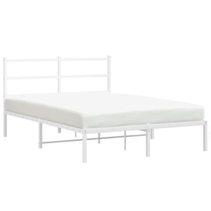 Bettgestell mit Kopfteil Metall Weiß 135x190 cm - Pazzar.ch