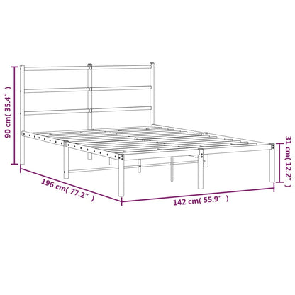 Bettgestell mit Kopfteil Metall Weiß 135x190 cm - Pazzar.ch