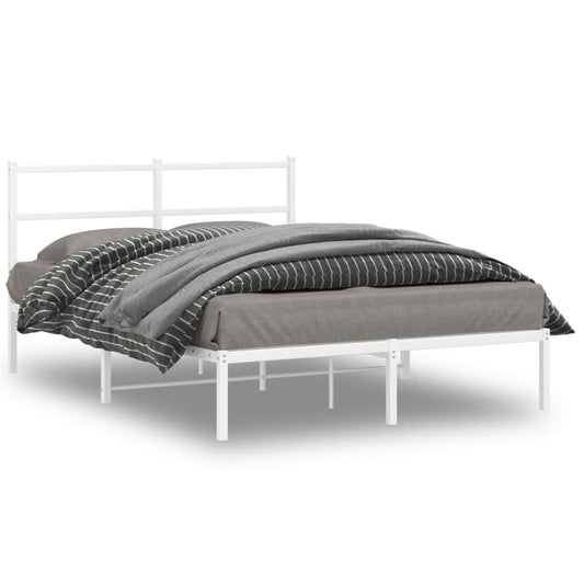 Bettgestell mit Kopfteil Metall Weiß 135x190 cm - Pazzar.ch