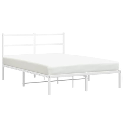 Bettgestell mit Kopfteil Metall Weiß 140x190 cm - Pazzar.ch