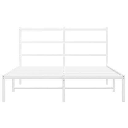 Bettgestell mit Kopfteil Metall Weiß 140x190 cm - Pazzar.ch