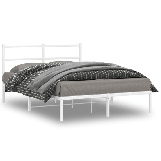 Bettgestell mit Kopfteil Metall Weiß 140x190 cm - Pazzar.ch