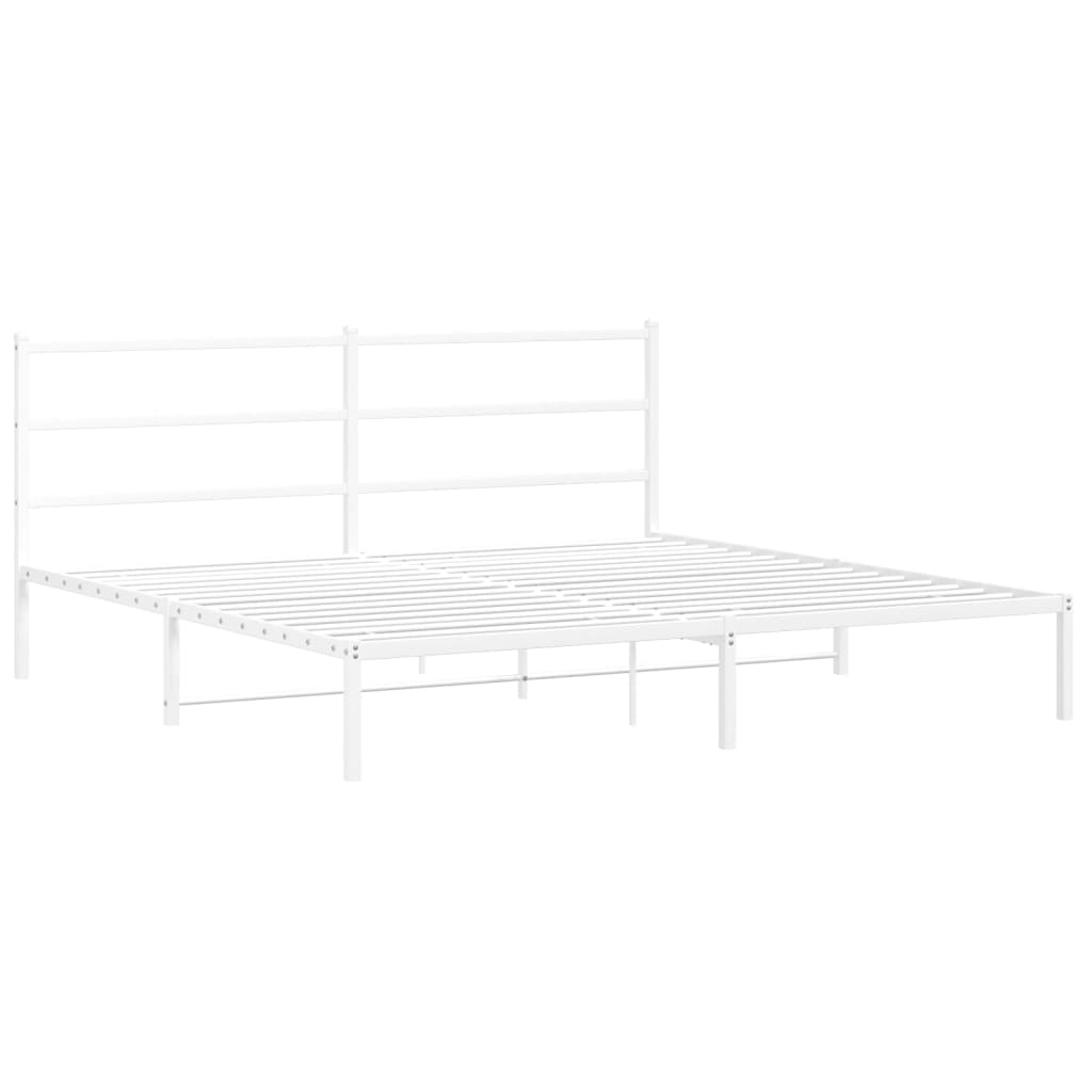 Bettgestell mit Kopfteil Metall Weiß 183x213 cm - Pazzar.ch