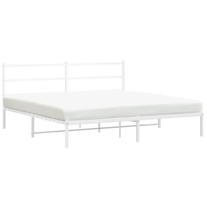 Bettgestell mit Kopfteil Metall Weiß 183x213 cm - Pazzar.ch