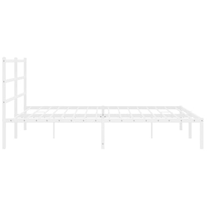 Bettgestell mit Kopfteil Metall Weiß 183x213 cm - Pazzar.ch