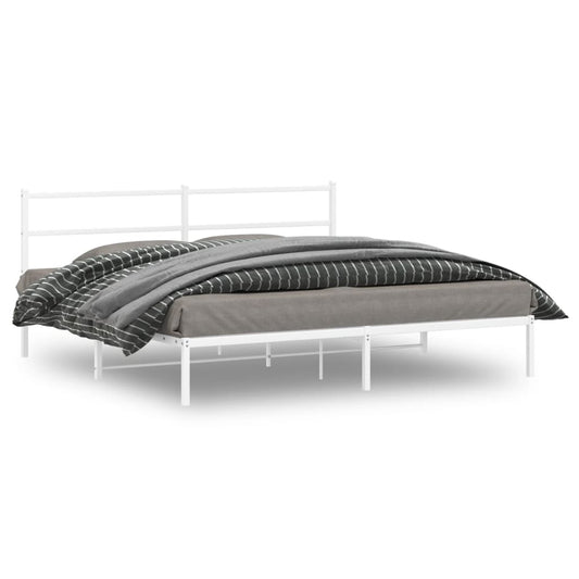 Bettgestell mit Kopfteil Metall Weiß 183x213 cm - Pazzar.ch