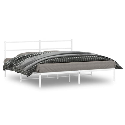 Bettgestell mit Kopfteil Metall Weiß 193x203 cm - Pazzar.ch