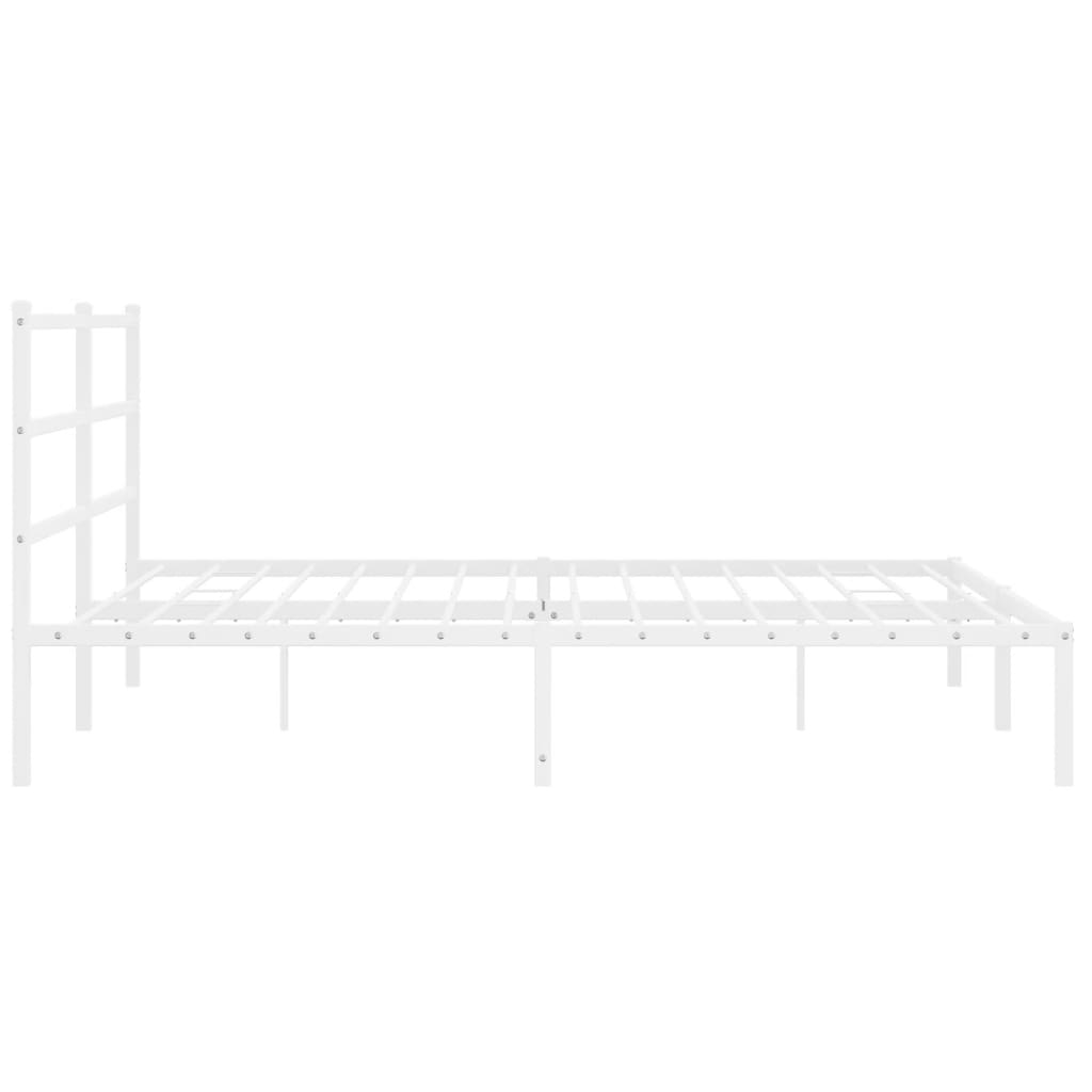 Bettgestell mit Kopfteil Metall Weiß 200x200 cm