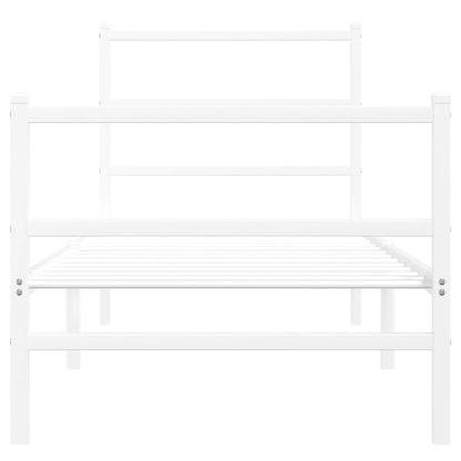 Bettgestell mit Kopf- und Fußteil Metall Weiß 75x190 cm - Pazzar.ch