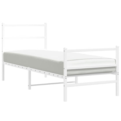 Bettgestell mit Kopf- und Fußteil Metall Weiß 80x200 cm - Pazzar.ch