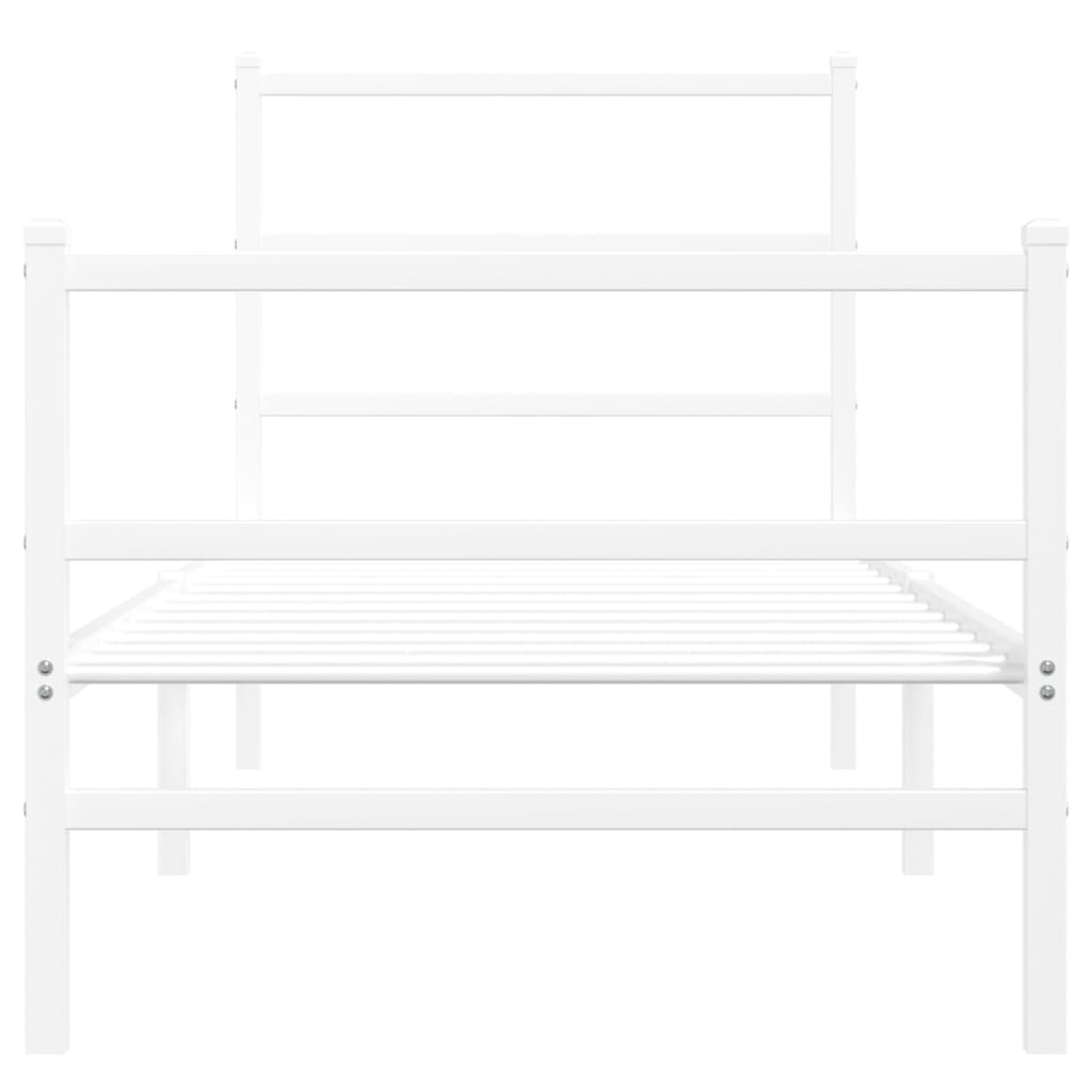 Bettgestell mit Kopf- und Fußteil Metall Weiß 80x200 cm
