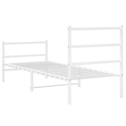 Bettgestell mit Kopf- und Fußteil Metall Weiß 80x200 cm - Pazzar.ch