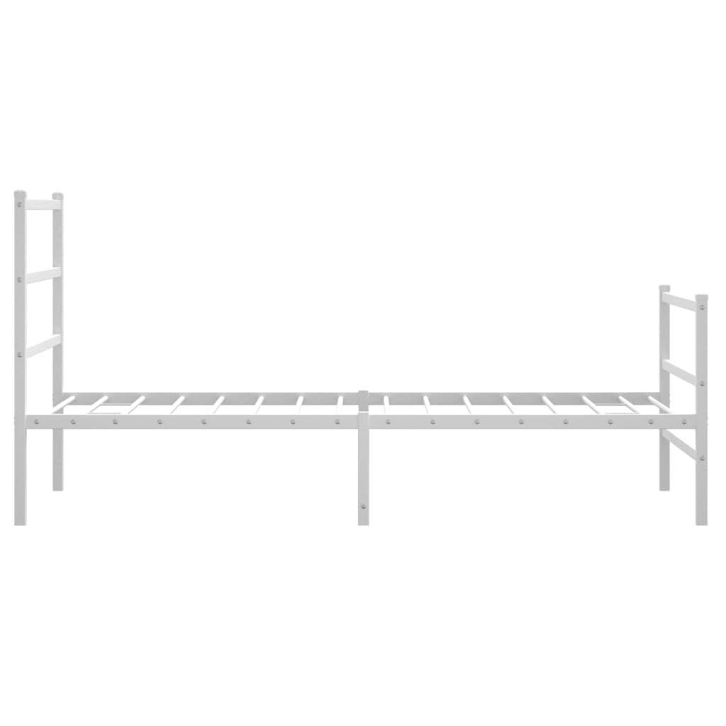 Bettgestell mit Kopf- und Fußteil Metall Weiß 90x200 cm - Pazzar.ch