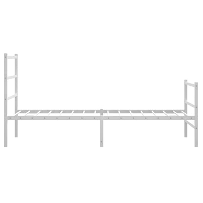 Bettgestell mit Kopf- und Fußteil Metall Weiß 90x200 cm - Pazzar.ch