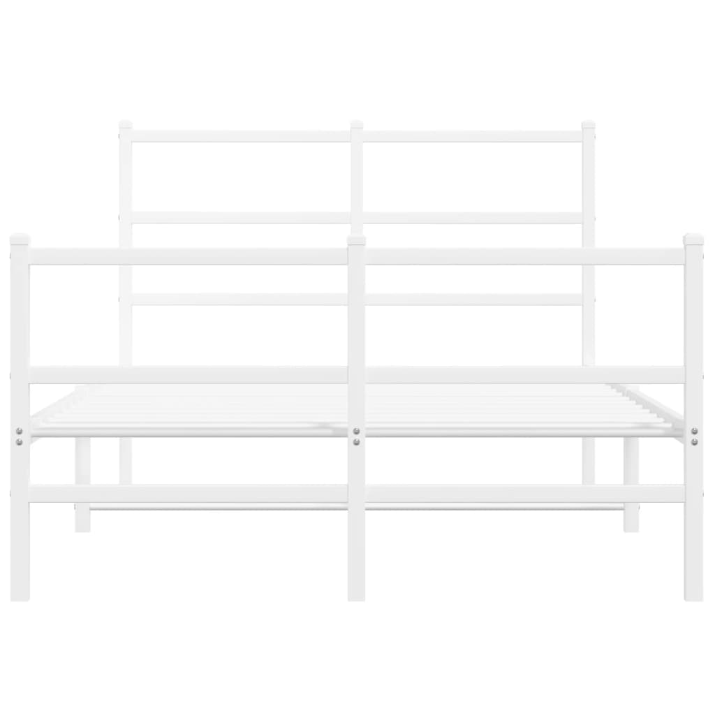 Bettgestell mit Kopf- und Fußteil Metall Weiß 120x190 cm - Pazzar.ch