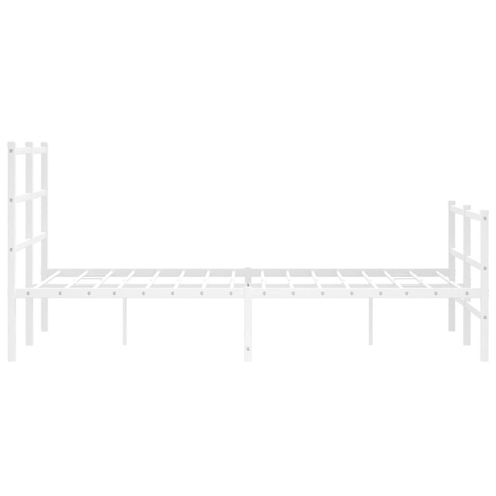 Bettgestell mit Kopf- und Fußteil Metall Weiß 120x200 cm - Pazzar.ch
