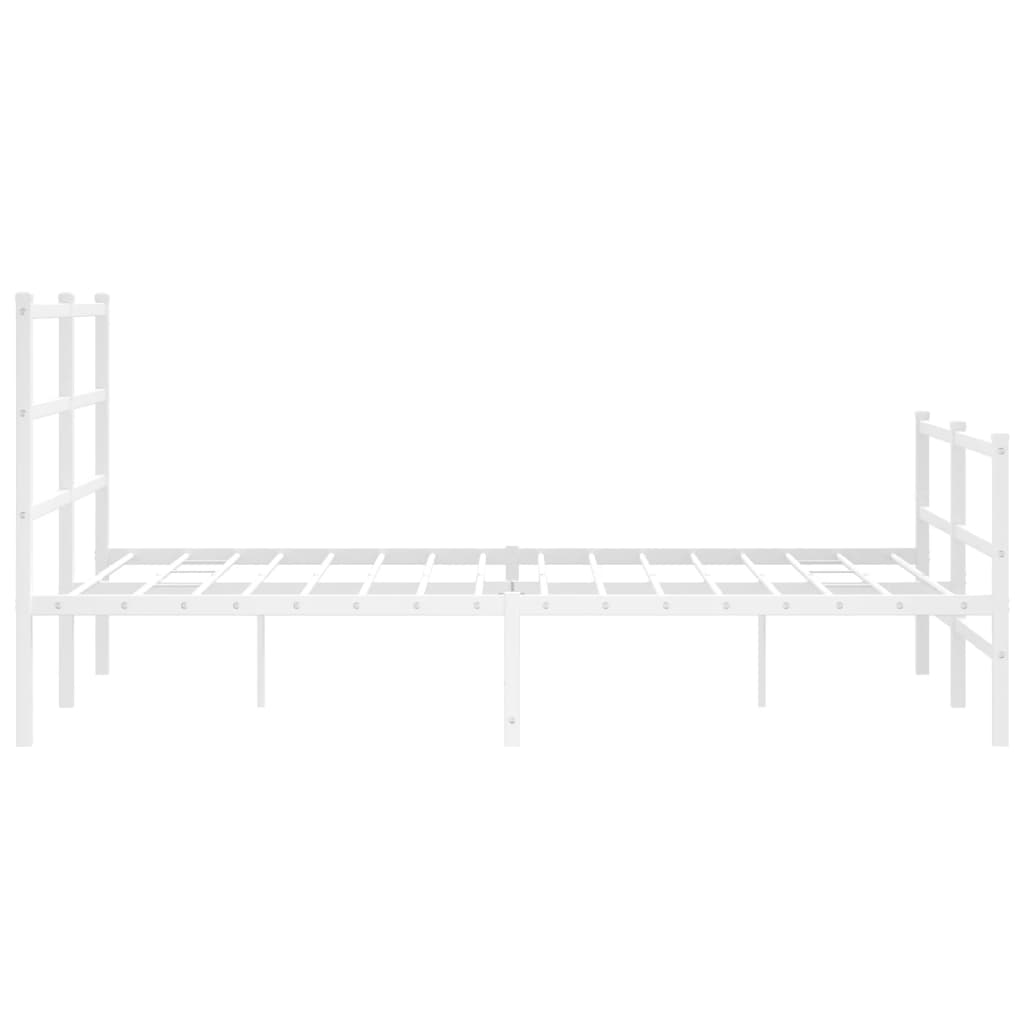 Bettgestell mit Kopf- und Fußteil Metall Weiß 140x200 cm - Pazzar.ch