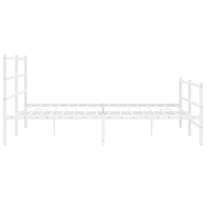 Bettgestell mit Kopf- und Fußteil Metall Weiß 183x213 cm - Pazzar.ch