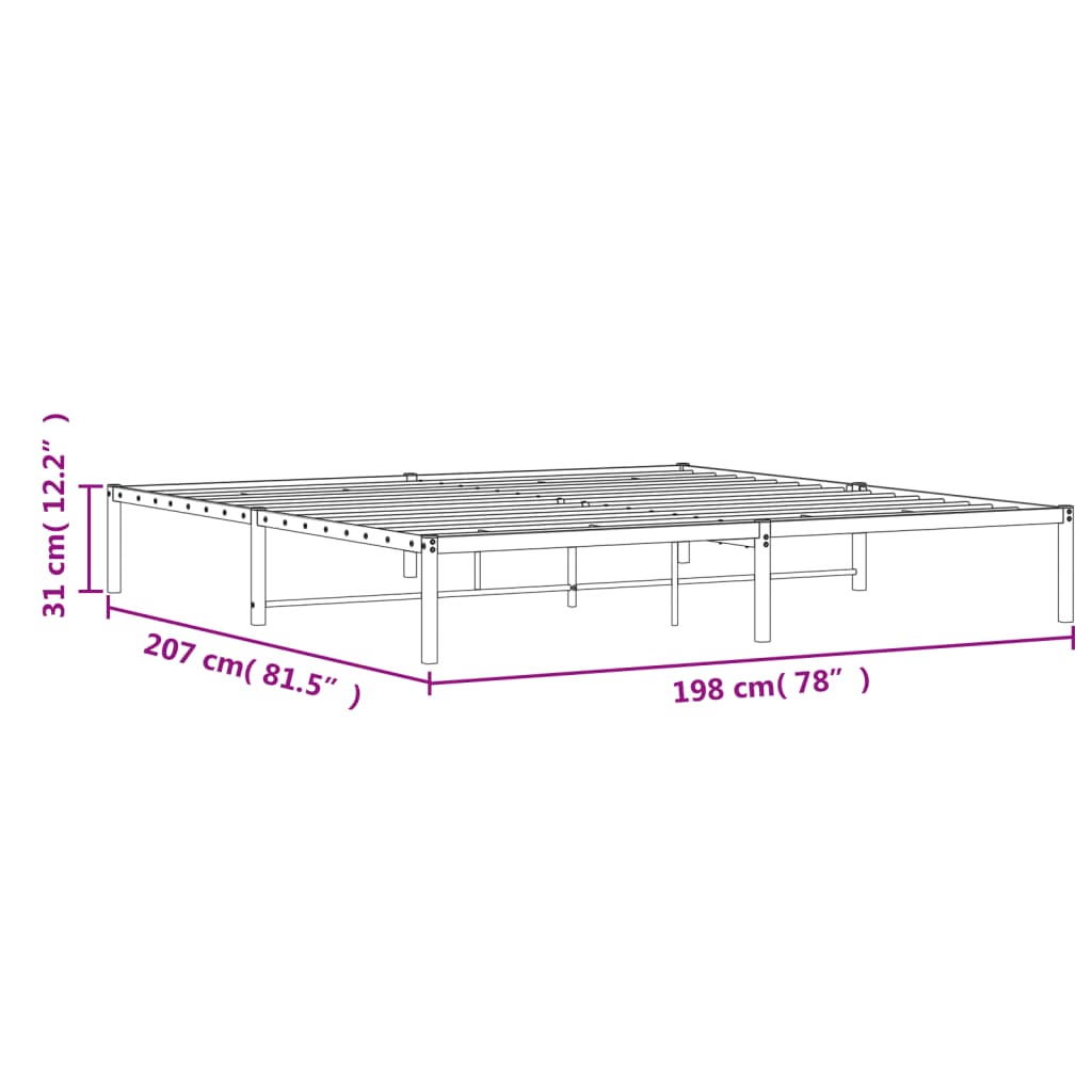 Bettgestell Metall Weiß 193x203 cm - Pazzar.ch