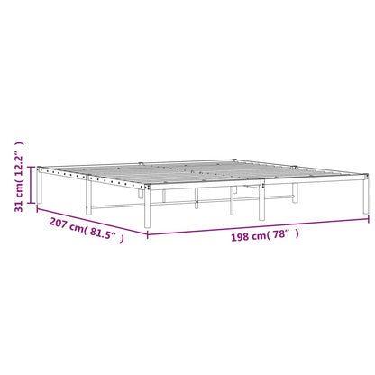 Bettgestell Metall Weiß 193x203 cm - Pazzar.ch