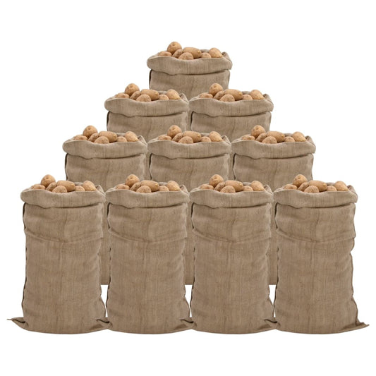 Jutesäcke 10 Stk. 65x135 cm 100% Jute 340 g/m² - Pazzar.ch