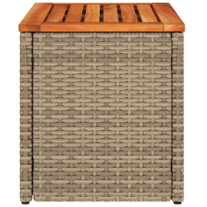 Garten-Beistelltische 2 Stk. Beige 55x34x37 cm Polyrattan Holz - Pazzar.ch