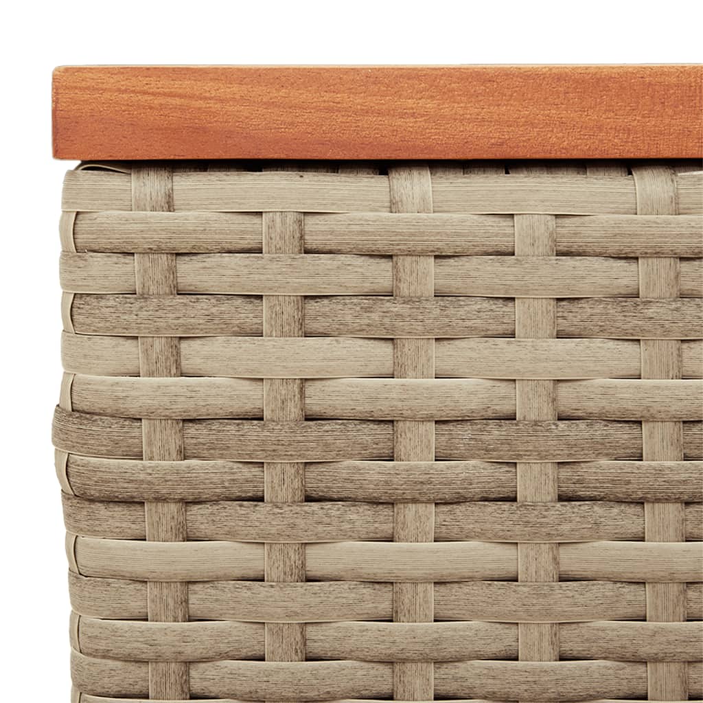 Garten-Beistelltische 2 Stk. Beige 55x34x37 cm Polyrattan Holz - Pazzar.ch