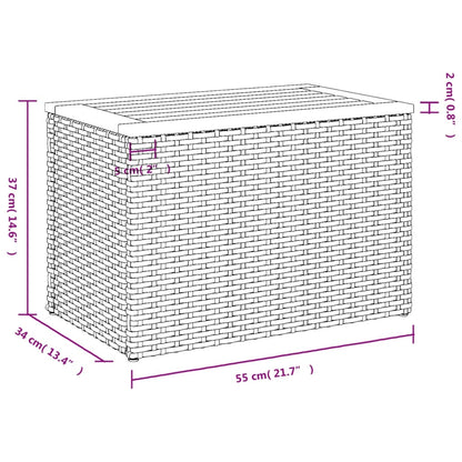 Garten-Beistelltische 2 Stk. Beige 55x34x37 cm Polyrattan Holz - Pazzar.ch