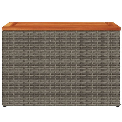 Garten-Beistelltische 2 Stk. Grau 55x34x37cm Poly Rattan Holz - Pazzar.ch