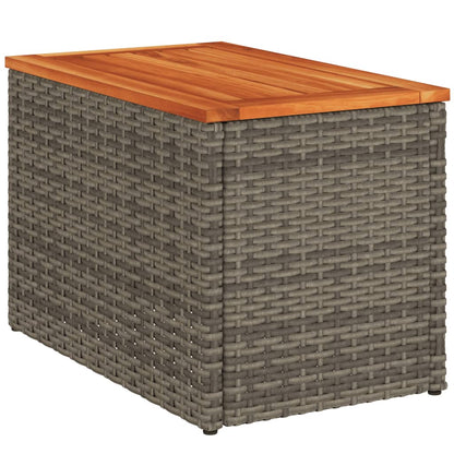 Garten-Beistelltische 2 Stk. Grau 55x34x37cm Poly Rattan Holz - Pazzar.ch