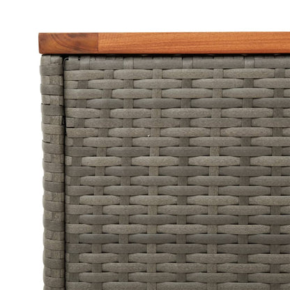 Garten-Beistelltische 2 Stk. Grau 55x34x37cm Poly Rattan Holz - Pazzar.ch