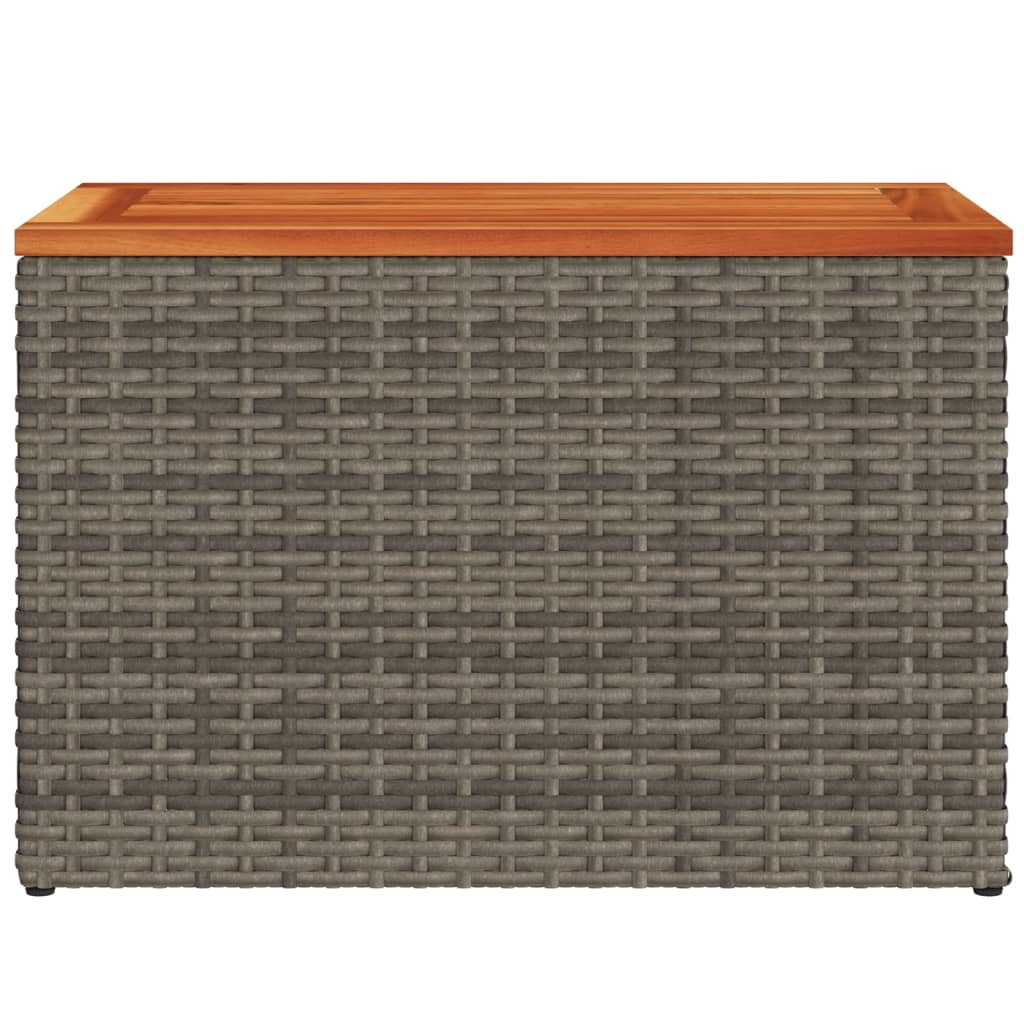 Garten-Beistelltische 2 Stk. Grau 55x34x37cm Poly Rattan Holz - Pazzar.ch