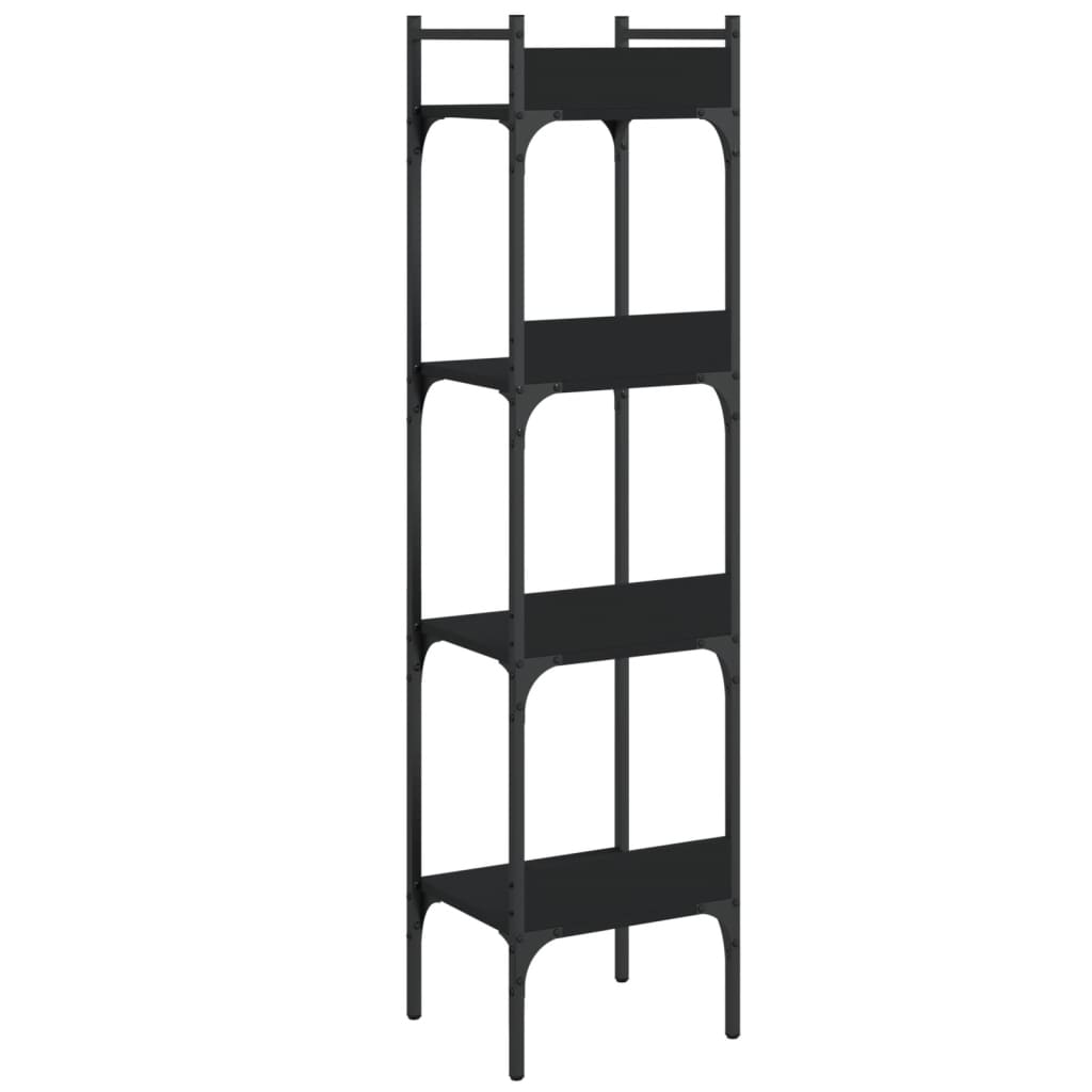 Bücherregal 4 Böden Schwarz 35x30x138,5 cm Holzwerkstoff - Pazzar.ch