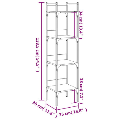 Bücherregal 4 Böden Schwarz 35x30x138,5 cm Holzwerkstoff - Pazzar.ch