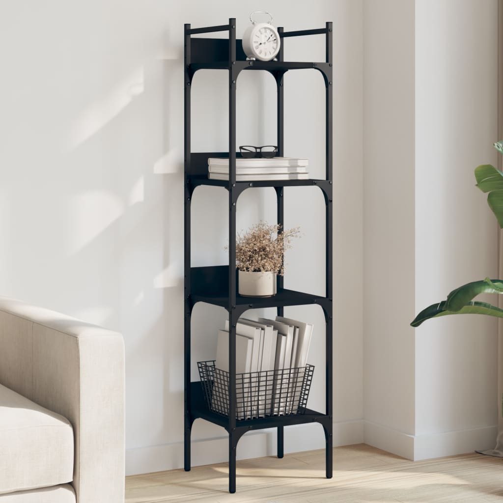 Bücherregal 4 Böden Schwarz 35x30x138,5 cm Holzwerkstoff - Pazzar.ch