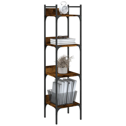 Bücherregal 4 Böden Räuchereiche 35x30x138,5 cm Holzwerkstoff - Pazzar.ch
