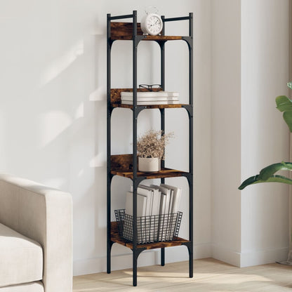 Bücherregal 4 Böden Räuchereiche 35x30x138,5 cm Holzwerkstoff - Pazzar.ch