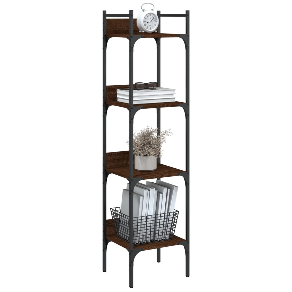 Bücherregal 4 Böden Braun Eichen-Optik 35x30x138,5 cm - Pazzar.ch