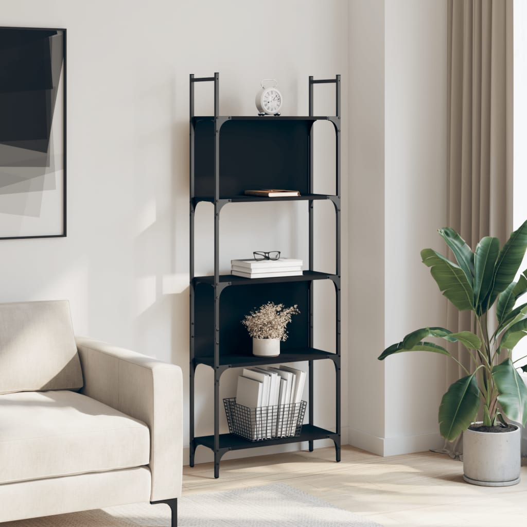 Bücherregal 5 Böden Schwarz 60,5x24x166,5 cm Holzwerkstoff - Pazzar.ch